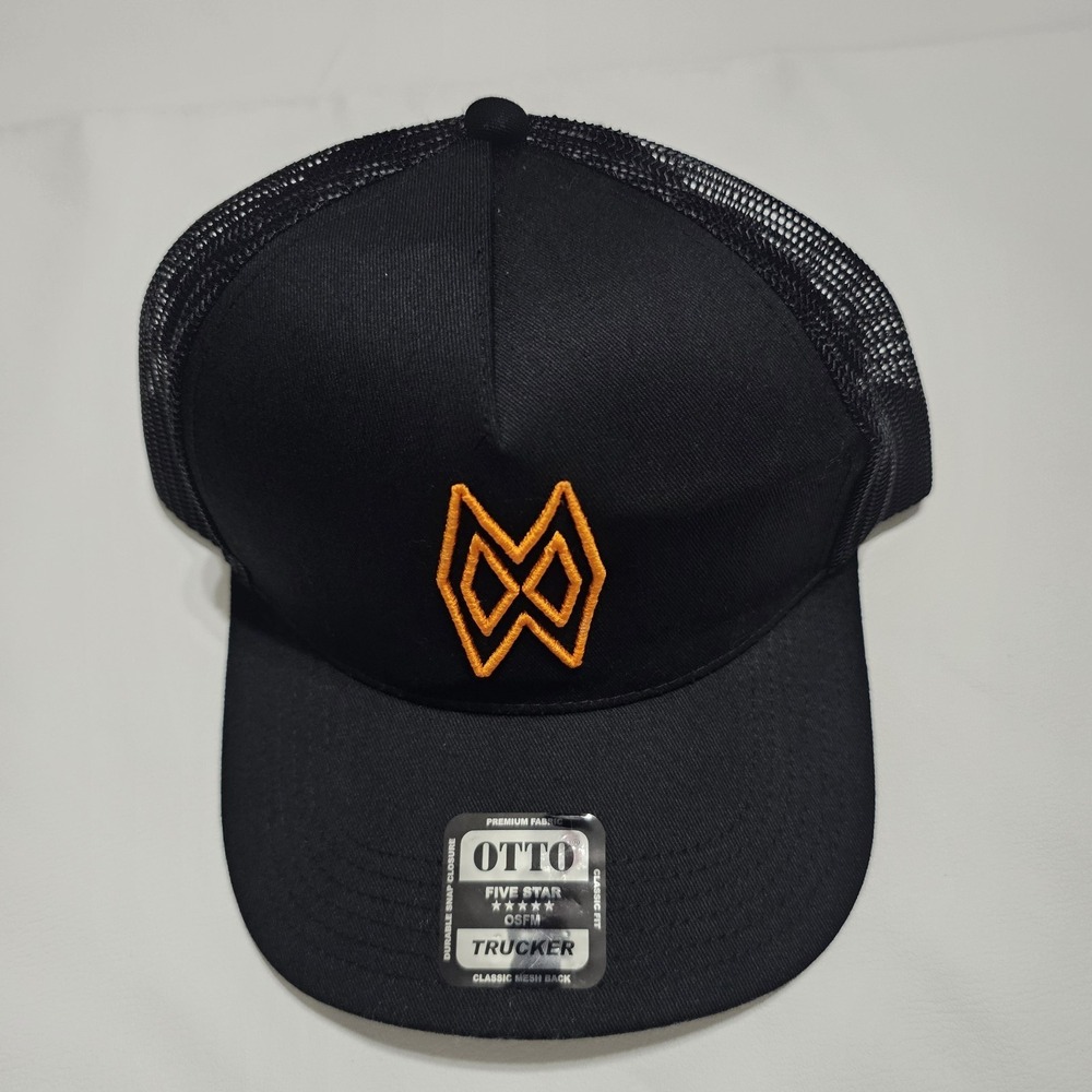 Morgan Wallen Hat MW Orange Logo Black Adjustable Snapback Cap Trucker Hat